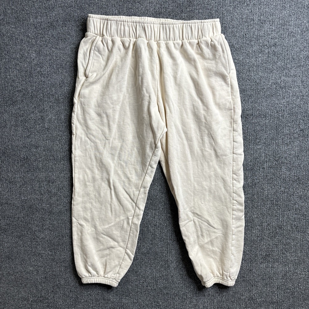 Pact Organic Cotton Joggers Women's Size Large Cream Sustainable Lounge Pants